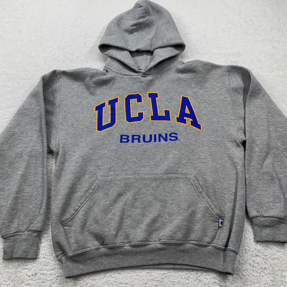 Vintage UCLA Bruins Hoodie Russell Athletic Mens Gray Pullover‎ Sweatshirt